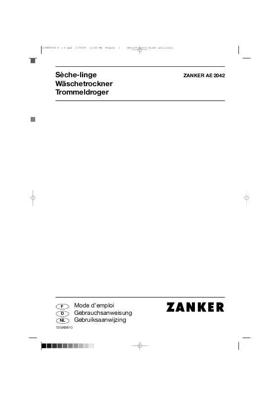 Mode d'emploi ZANKER AE2042