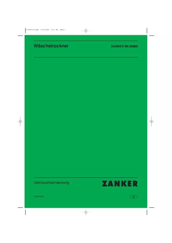 Mode d'emploi ZANKER BKX8990