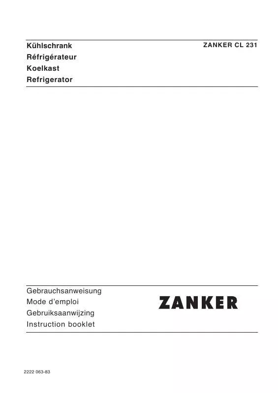 Mode d'emploi ZANKER CL231