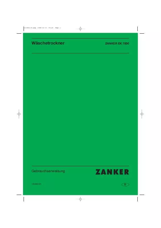 Mode d'emploi ZANKER EK7000