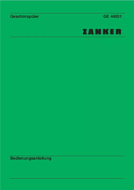 Mode d'emploi ZANKER GE44021