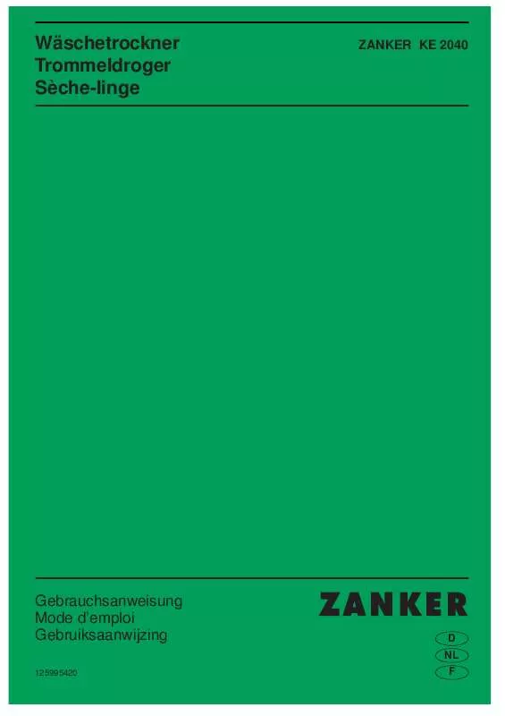 Mode d'emploi ZANKER KE2040