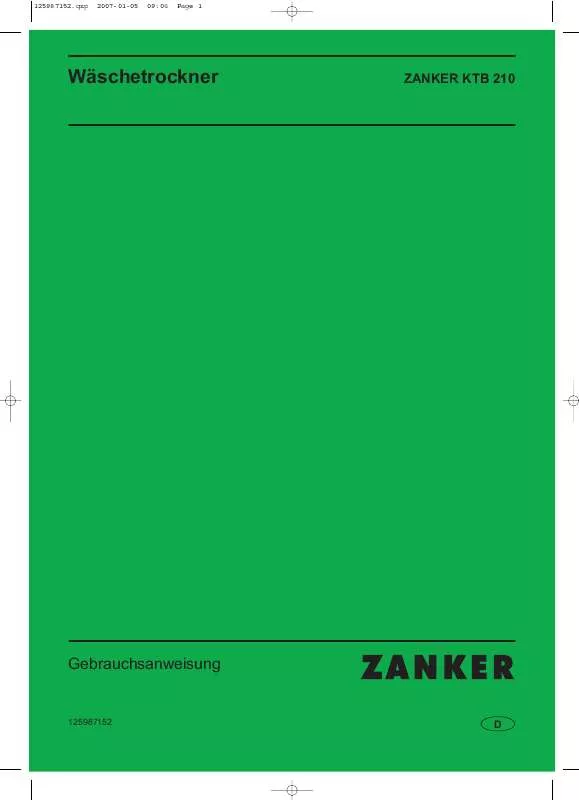 Mode d'emploi ZANKER KTB210