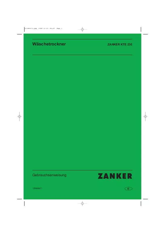 Mode d'emploi ZANKER KTE230
