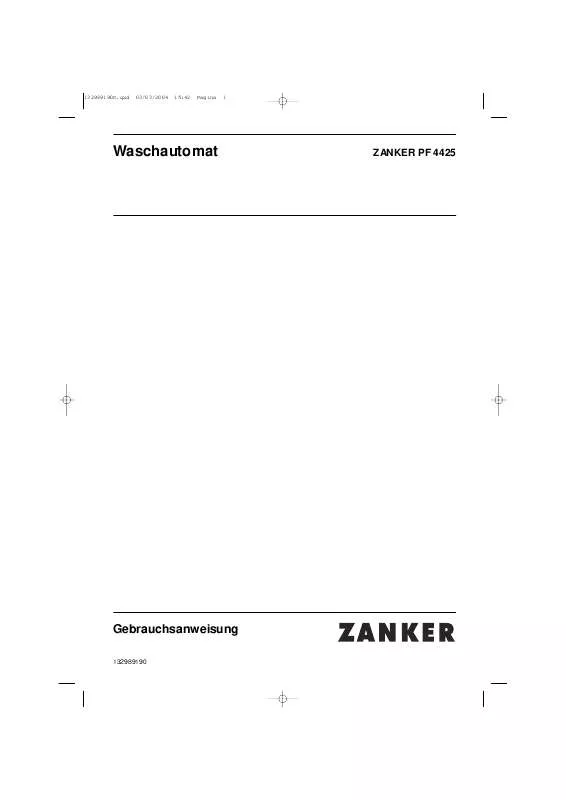 Mode d'emploi ZANKER PF4425