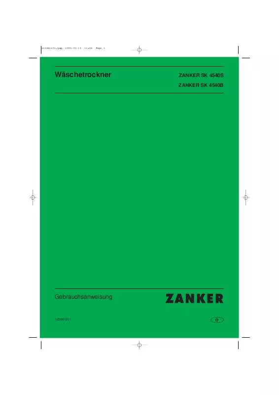 Mode d'emploi ZANKER SK4540S (PRIVILEG)
