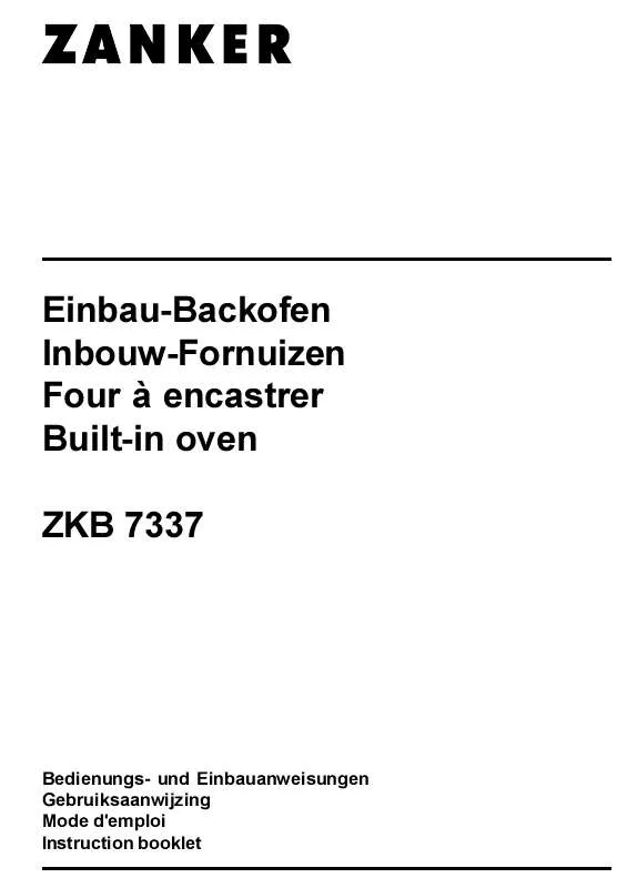 Mode d'emploi ZANKER ZKB7337LX