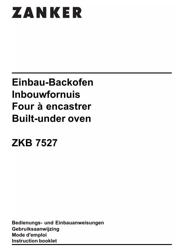 Mode d'emploi ZANKER ZKB7527X
