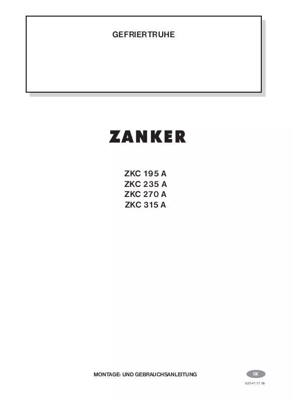 Mode d'emploi ZANKER ZKC235A