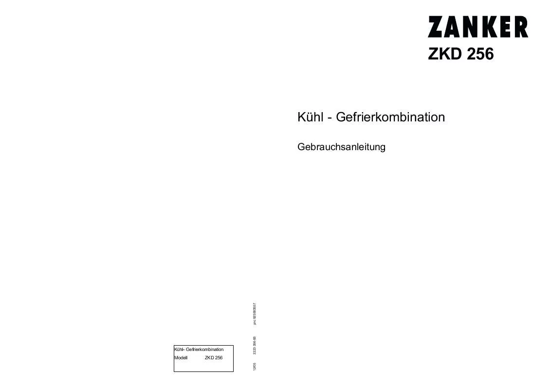 Mode d'emploi ZANKER ZKD256