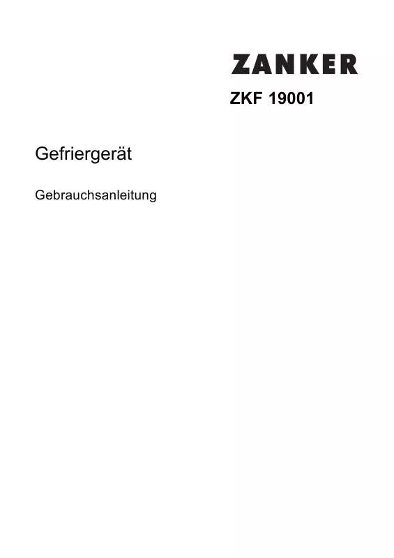 Mode d'emploi ZANKER ZKF 19001