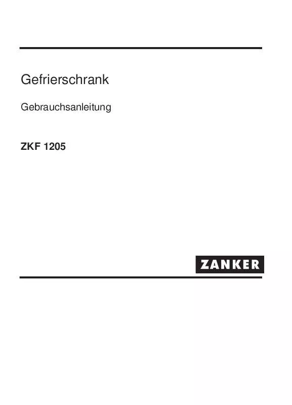 Mode d'emploi ZANKER ZKF1205