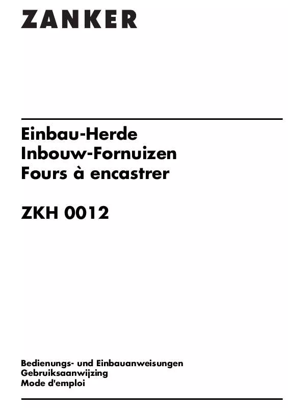 Mode d'emploi ZANKER ZKH0012X
