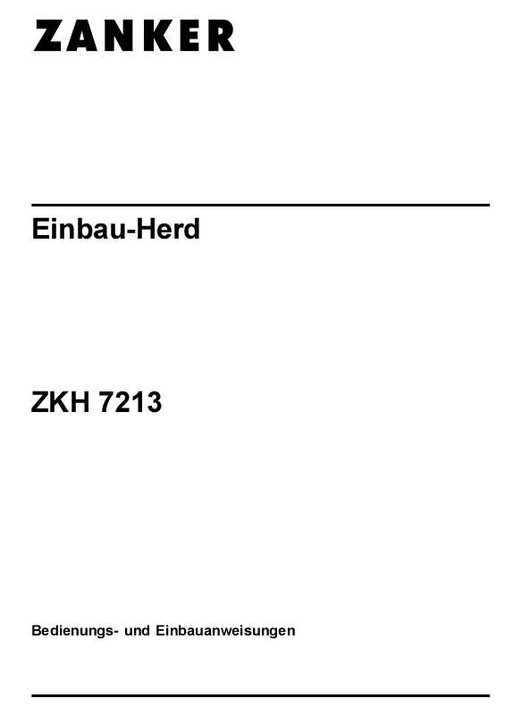 Mode d'emploi ZANKER ZKH7213 A