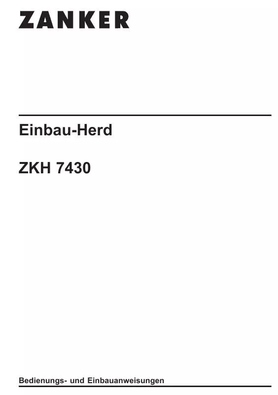Mode d'emploi ZANKER ZKH7430PX