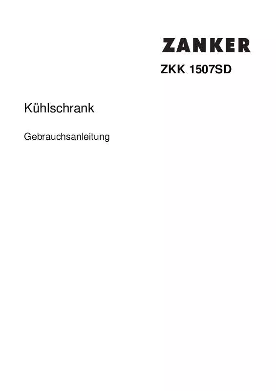Mode d'emploi ZANKER ZKK1507SD