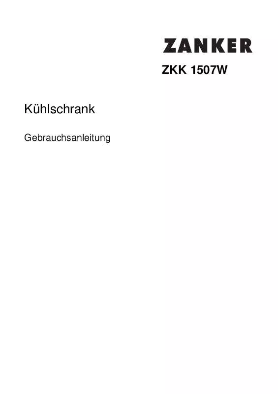 Mode d'emploi ZANKER ZKK1507W