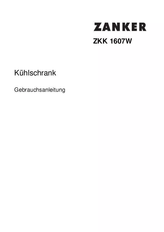 Mode d'emploi ZANKER ZKK1607W
