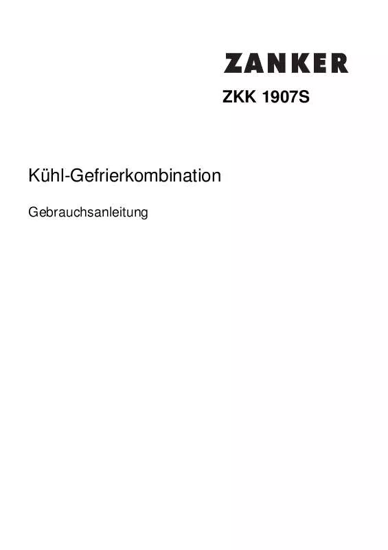 Mode d'emploi ZANKER ZKK1907S