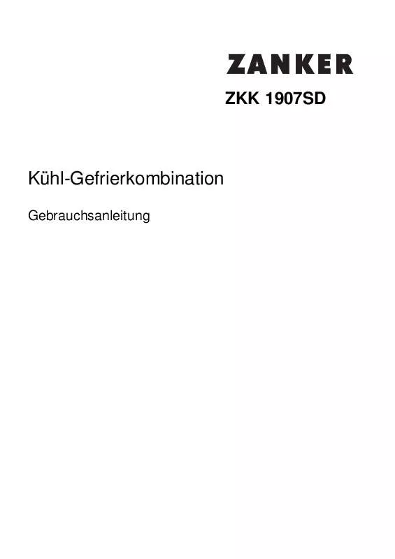Mode d'emploi ZANKER ZKK1907SD