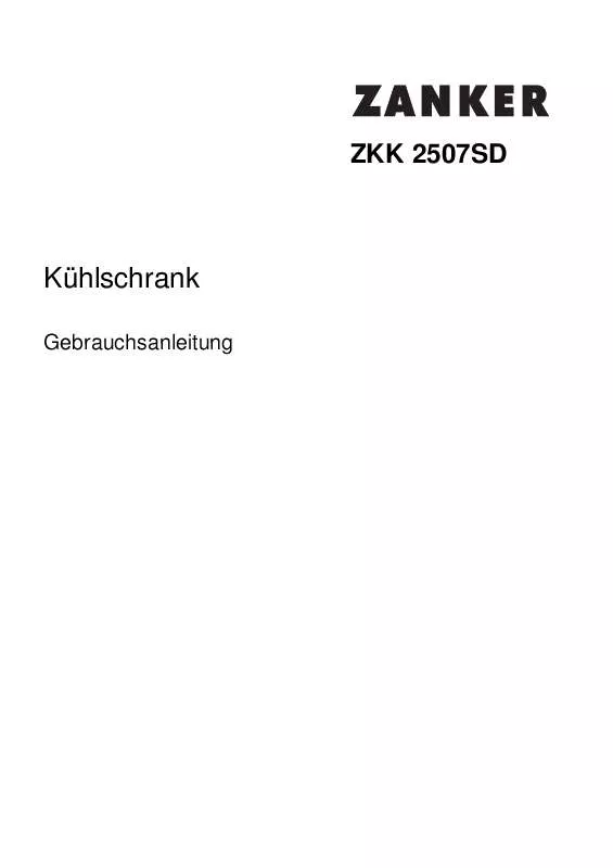 Mode d'emploi ZANKER ZKK2507SD