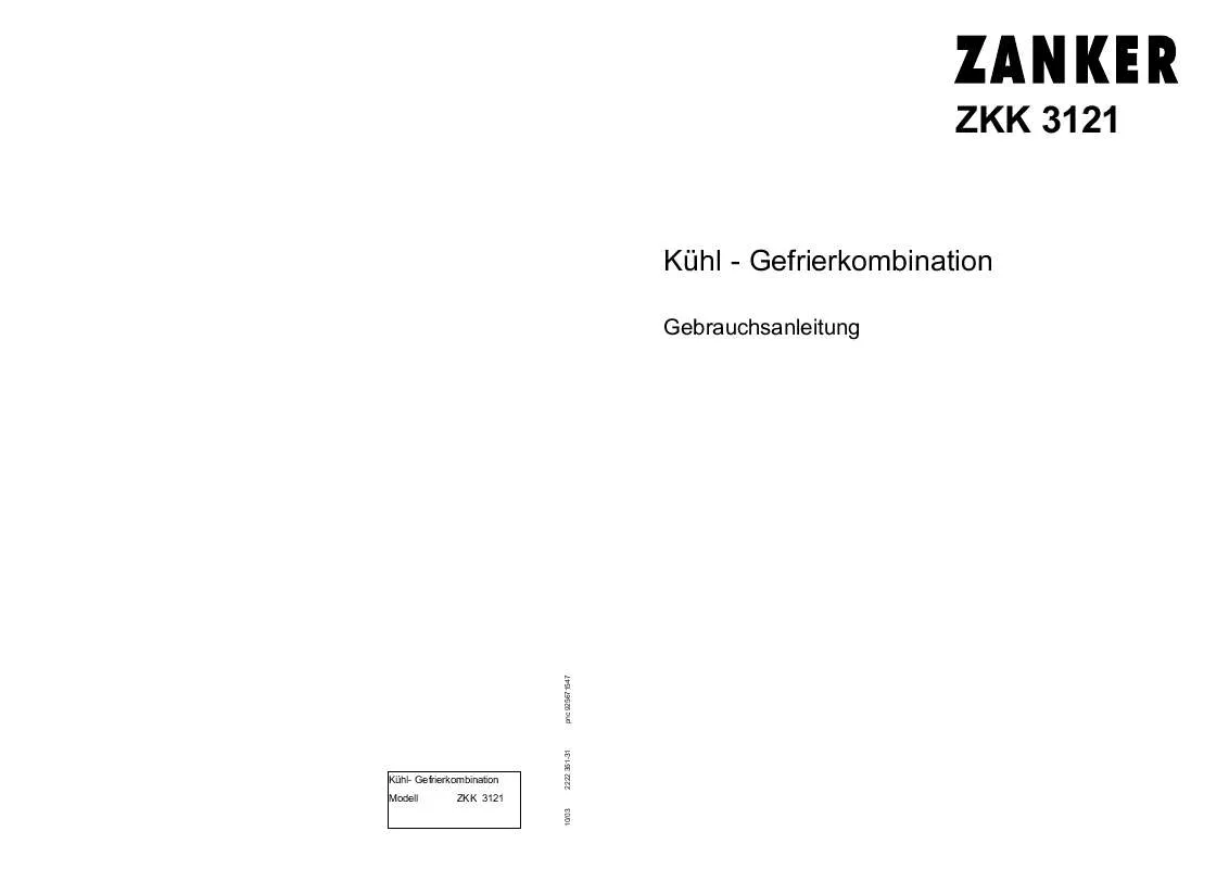 Mode d'emploi ZANKER ZKK3121 307.564