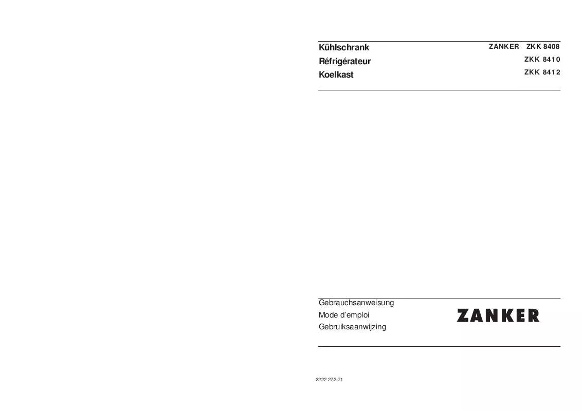 Mode d'emploi ZANKER ZKK8408