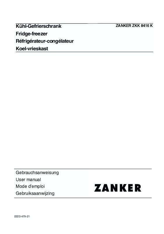 Mode d'emploi ZANKER ZKK8416K