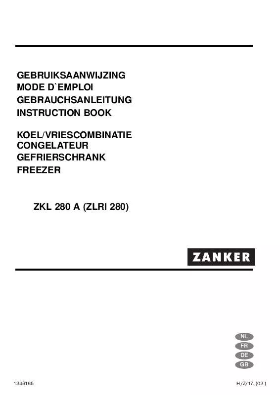 Mode d'emploi ZANKER ZKL 280 A
