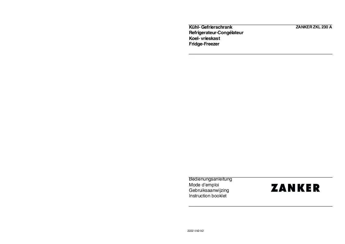 Mode d'emploi ZANKER ZKL230A