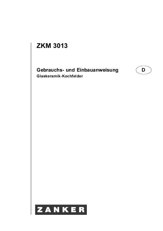 Mode d'emploi ZANKER ZKM3013KN