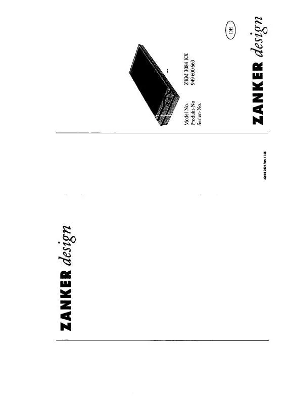 Mode d'emploi ZANKER ZKM3084KX