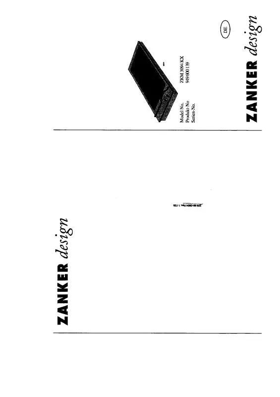 Mode d'emploi ZANKER ZKM3094KX