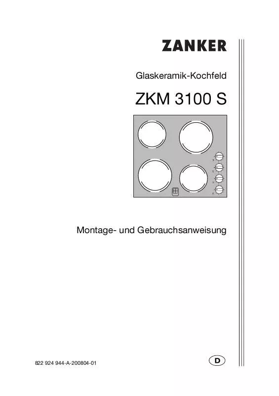 Mode d'emploi ZANKER ZKM3100S