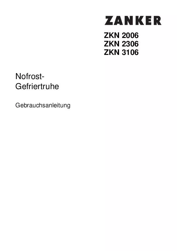 Mode d'emploi ZANKER ZKN2006