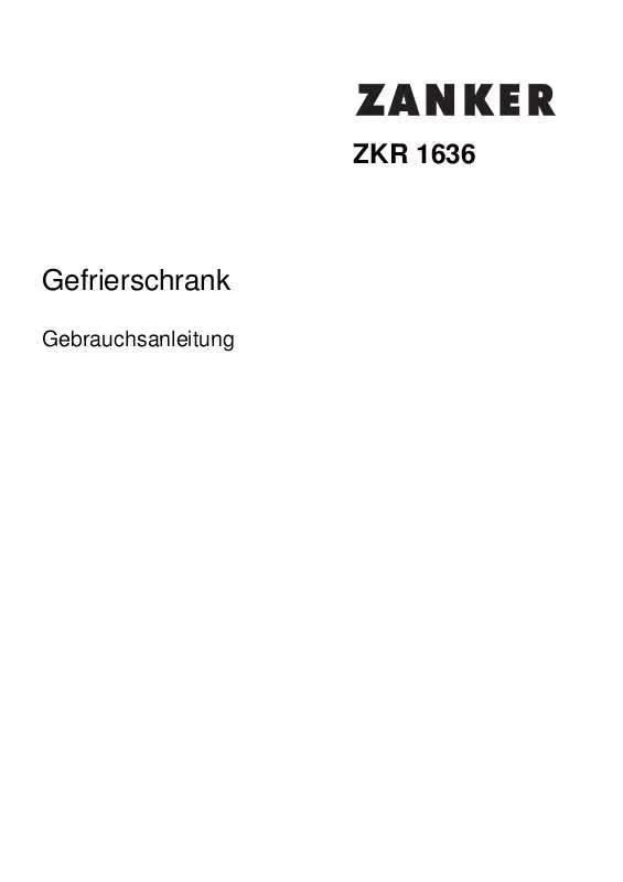 Mode d'emploi ZANKER ZKR1636
