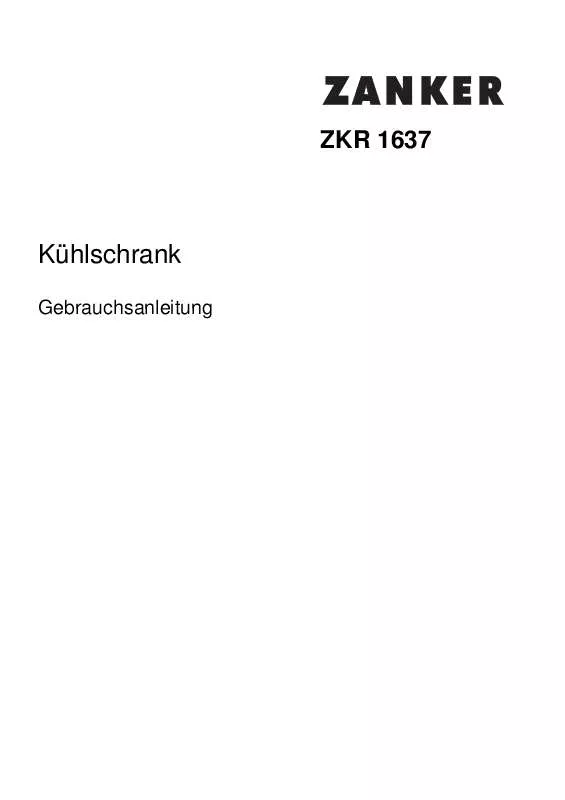 Mode d'emploi ZANKER ZKR1637