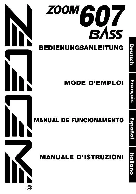 Mode d'emploi ZOOM 607