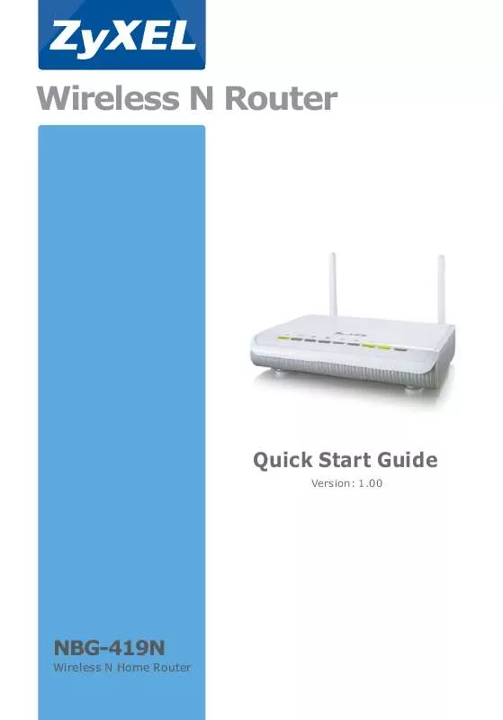 Mode d'emploi ZYXEL NBG-419N